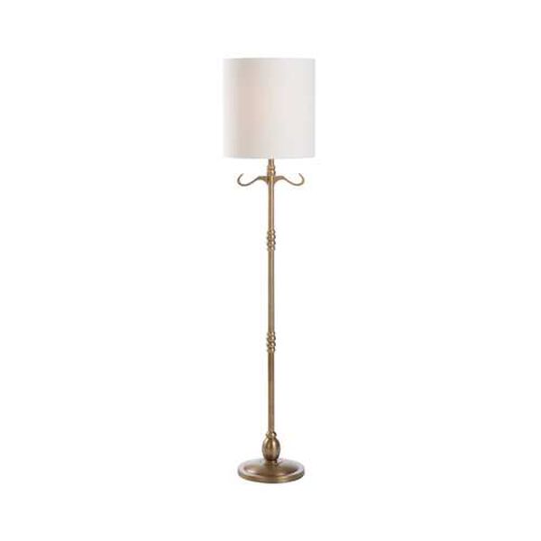 Lumiere Antique Brass and White One-Light Floor Lamp, image 1