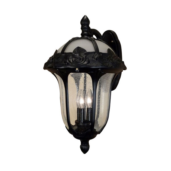Rose Garden Black Large Top Mount Light with Seedy Glass, image 1