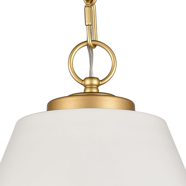 Vellus Matte White and Natural Antique Brass One-Light Pendant, image 3