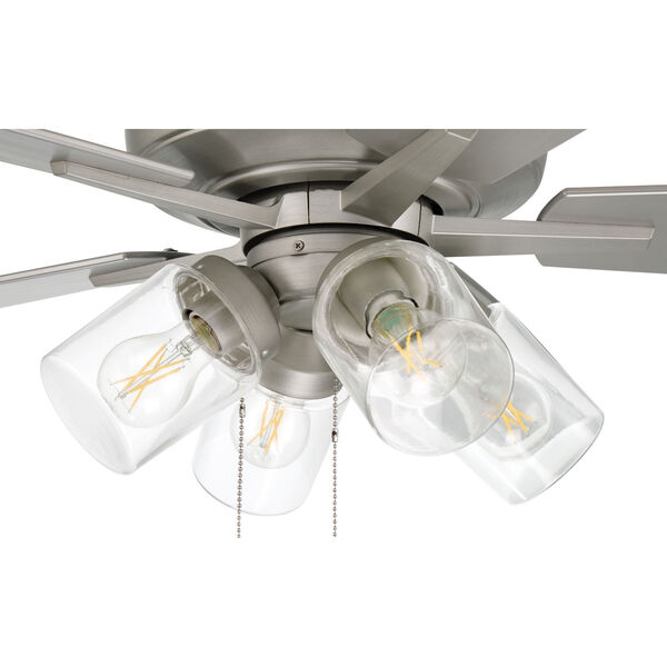 Super Pro Painted Nickel 60-Inch LED Ceiling Fan with Clear Glass, image 5
