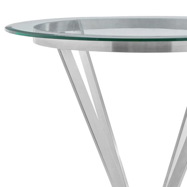 Naomi Brushed Stainless Steel Counter Height Table, image 3