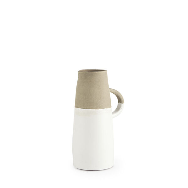 Hindley I White and Natural Small Two Toned Cermic Jug, image 1