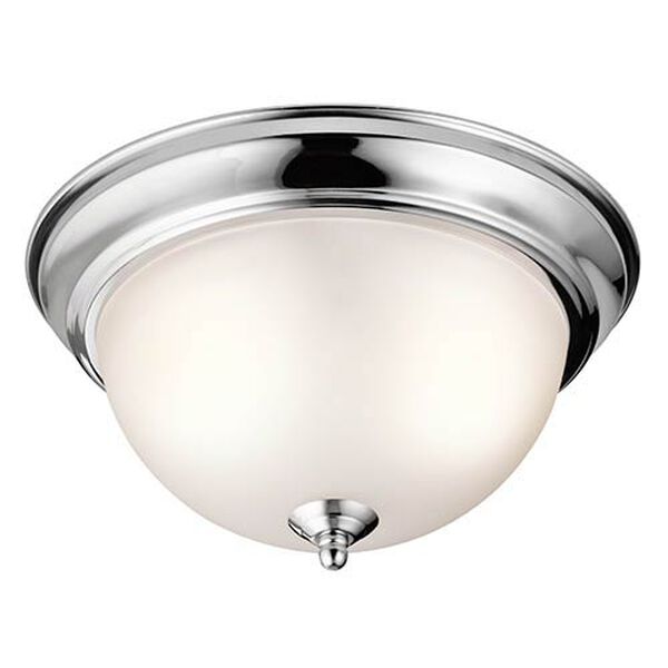Chrome Two-Light 11.25-Inch Wide Flush Mount, image 1