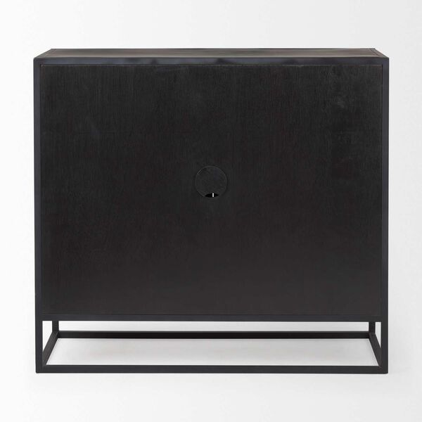 Sloan Black and Brown Metal Frame Accent Cabinet, image 4