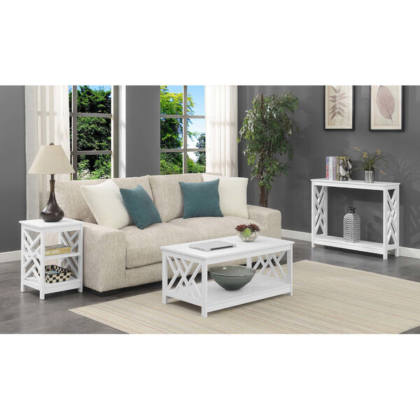 Titan White Console Table with Shelf, image 5