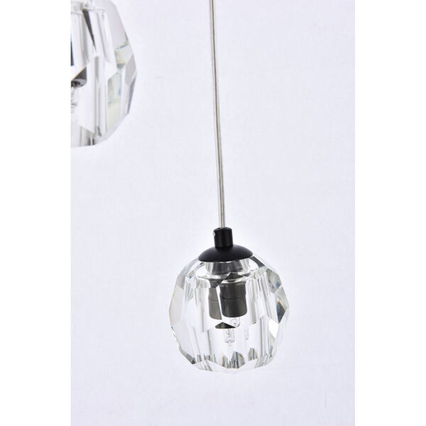 Eren Black 12-Inch Five-Light Pendant with Royal Cut Clear Crystal, image 6