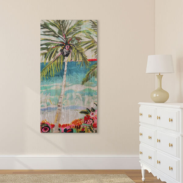 Palm Tree Whimsy I Fine Giclee Printed on Hand Finished Ash Wood Wall Art, image 1