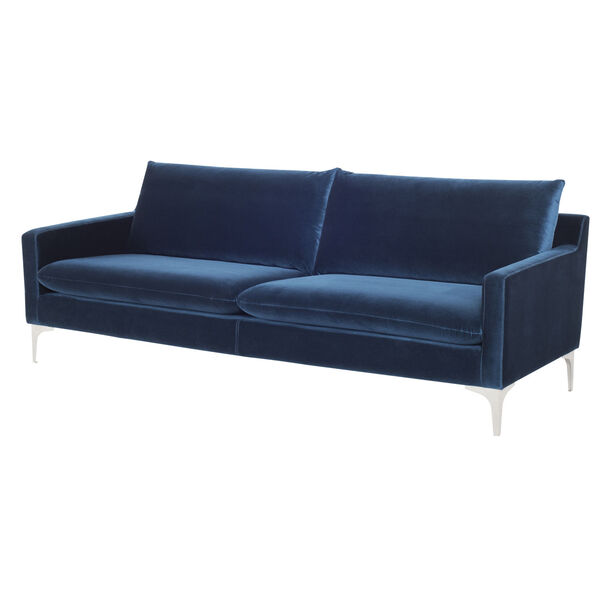 Anders Midnight Blue and Silver Sofa, image 5