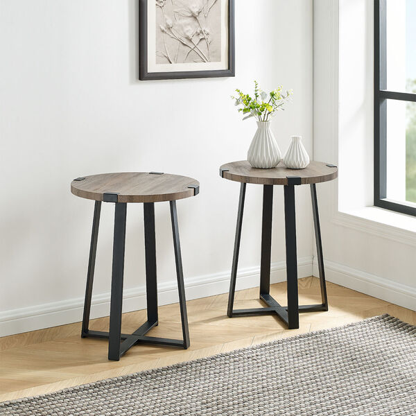 Mission Grey Wash Side Table, Set of Two, image 4