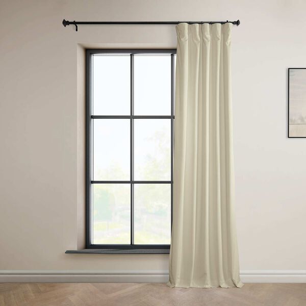 Light Beige Plush Velvet Single Panel Curtain 50 x 96, image 2