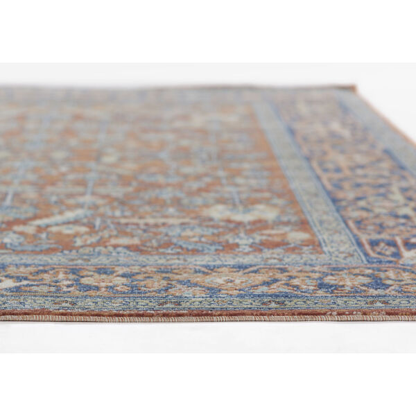 Lillihan Copper and Blue Rectangle Area Rug, image 3