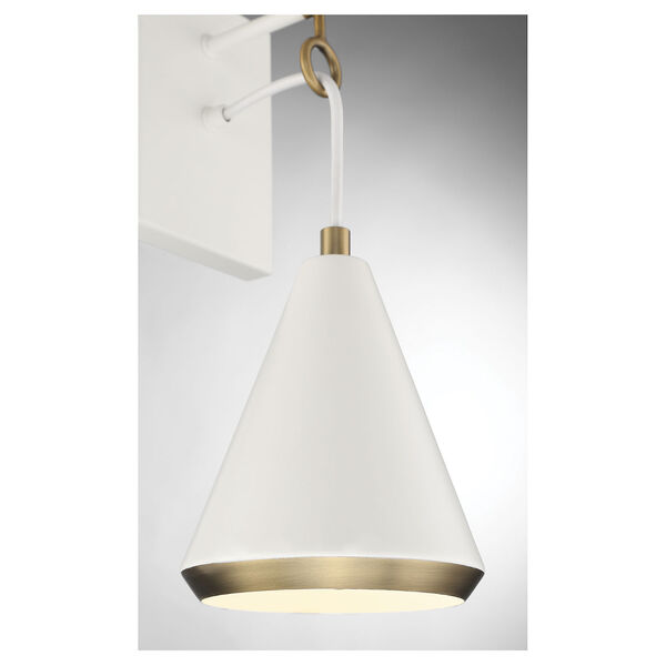 Chelsea White with Natural Brass One-Light Wall Sconce, image 6