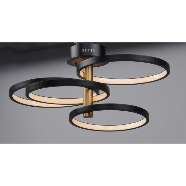 Hoopla Black and Gold 33-Inch Four-Light LED Pendant, image 4