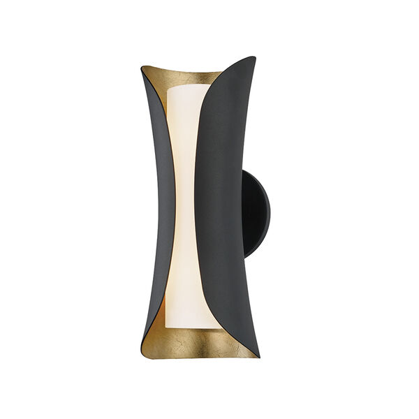 Josie Gold Leaf and Black Two-Light Wall Sconce, image 1