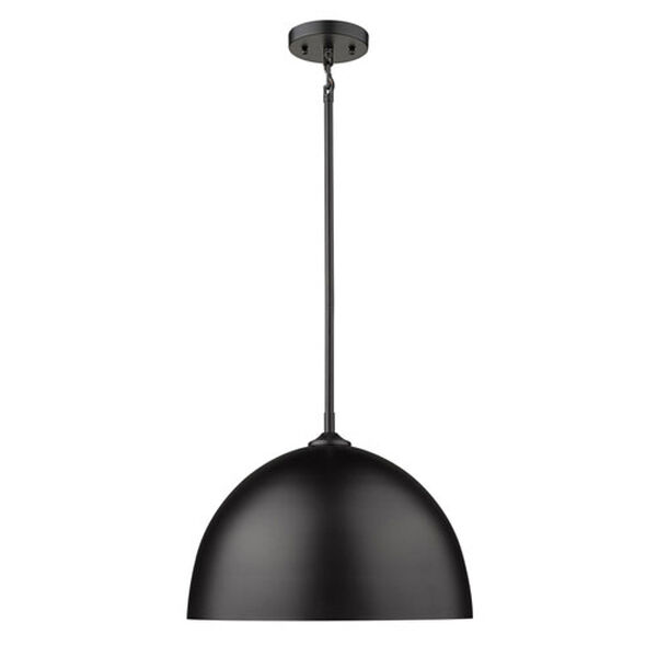 Zoey Matte Black 16-Inch One-Light Pendant with Matte Black Shade, image 2