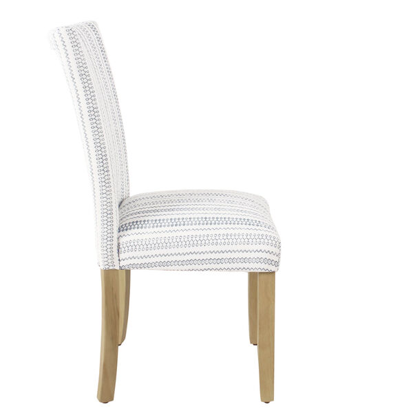 Classic Parsons Blue and Natural Striped Dining Chair, Set of 2, image 4