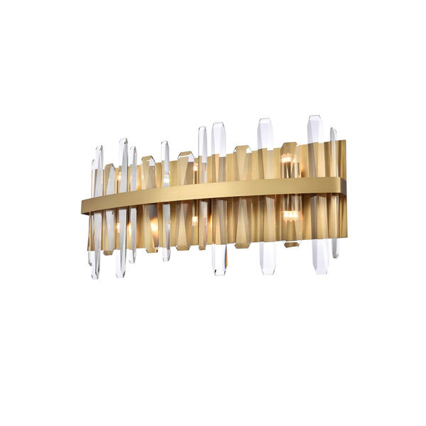 Serena Satin Gold and Clear 24-Inch Crystal Bath Sconce, image 3