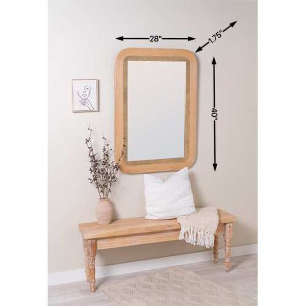Aubrielle Natural Rattan with Gold Leaf Inner Trimming Wall Mirror, image 5