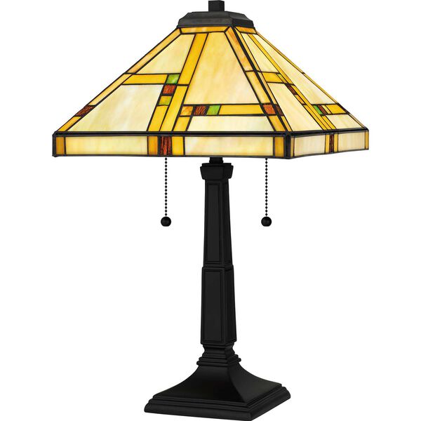 Orson Matte Black Two-Light Table Lamp, image 1