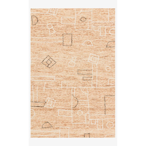 Justina Blakeney Leela Terracotta and Natural Rectangle: 7 Ft. 9 In. x 9 Ft. 9 In. Rug, image 1