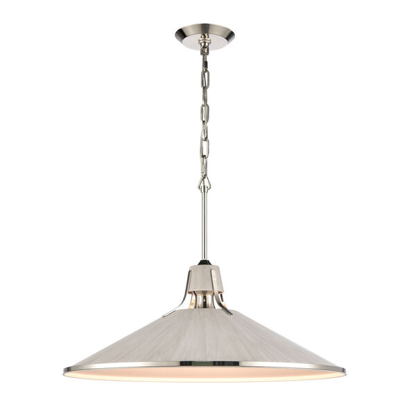 Danique Sunbleached Oak and Polished Nickel One-Light Pendant, image 1