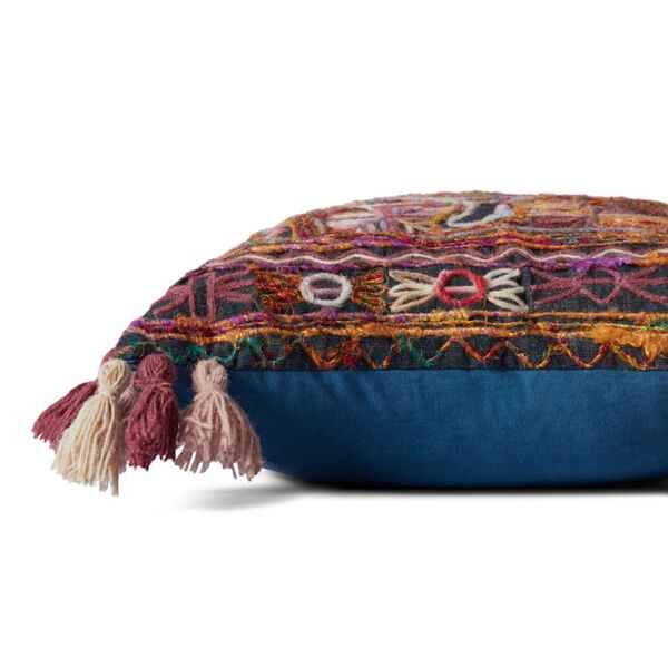 Multicolor 18 In. x 18 In. Pillow with Tassels, image 2