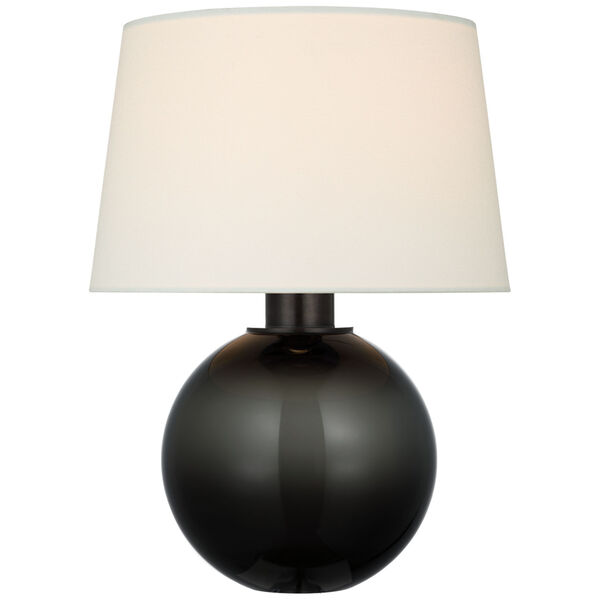 Masie Small Table Lamp in Smoked Glass with Linen Shade by Chapman  and  Myers, image 1