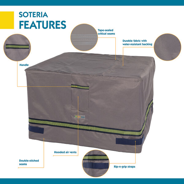 Soteria Grey RainProof 32 In. Square Fire Pit Cover, image 4