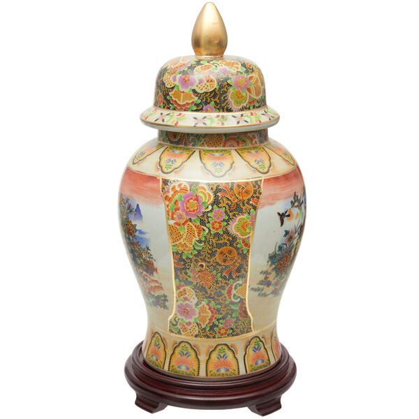 Satsuma Peacock Multicolor Temple Jar, image 2