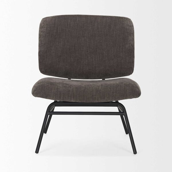 Nora Charcoal Fabric With Matte Black Metal Legs Accent Chair, image 2