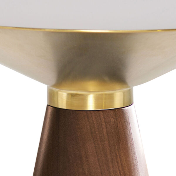 Iris Gold and Walnut Round Side Table, image 2