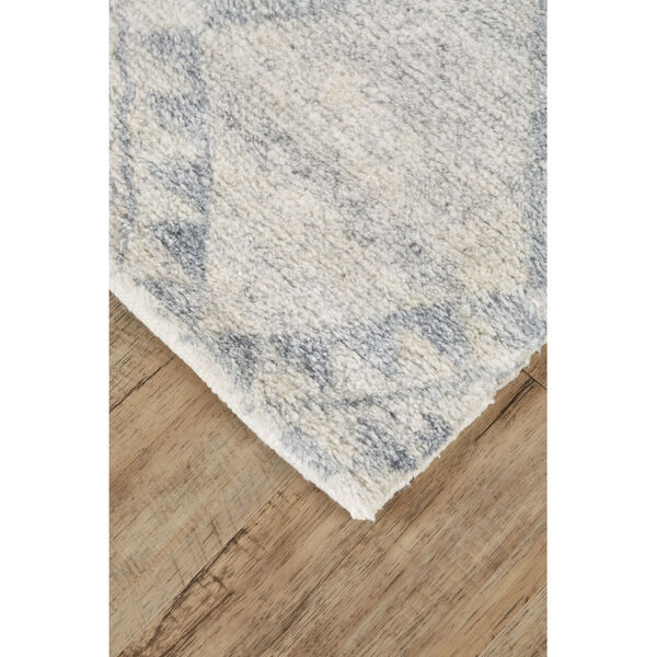 Abytha Diamond Hand Knot Wool Ivory Blue Rectangular: 9 Ft. 6 In. x 13 Ft. 6 In. Area Rug, image 5
