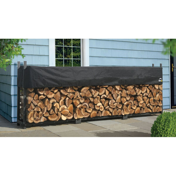 Black 12 Ft. Ultra Duty Firewood Rack with Cover, image 2