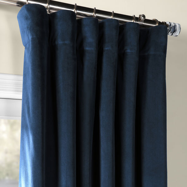 Midnight Blue 63 x 50 In. Signature Blackout Velvet Curtain Single Panel, image 2