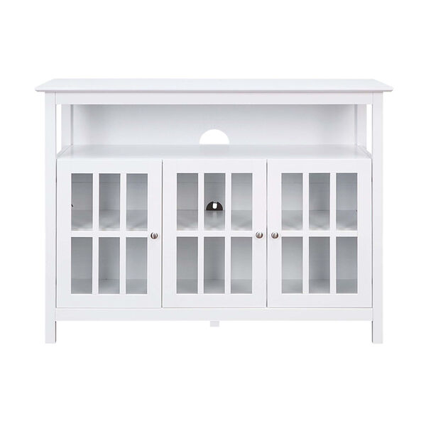Big Sur White Deluxe TV Stand with Storage Cabinets and Shelf for TVs up to 55 Inches, image 4