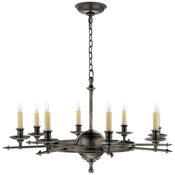 Leaf and Arrow Large Chandelier in Bronze by Chapman and Myers, image 1
