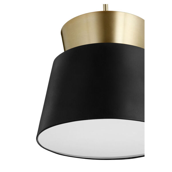 Noir and Aged Brass 12-Inch One-Light Pendant, image 2