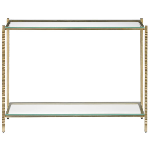 Logan Light Antique Gold and Clear Console Table, image 2