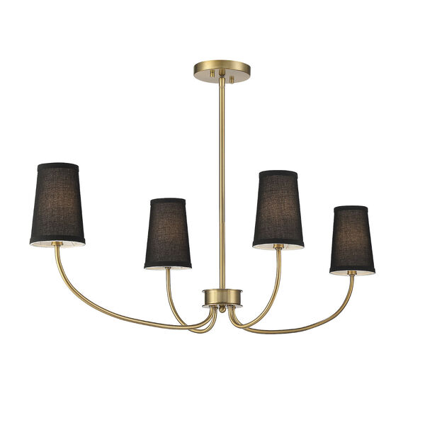 Lowry Natural Brass Four-Light Chandelier, image 3