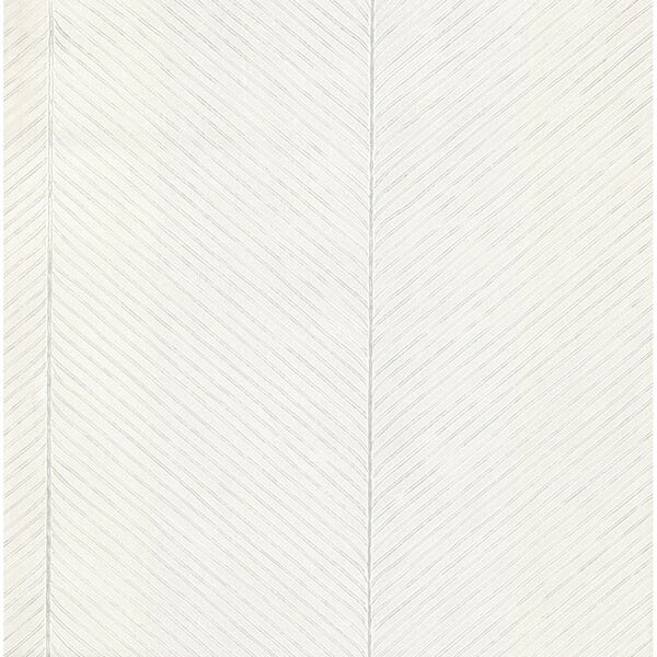 Tropics White Silver Palm Chevron Non Pasted Wallpaper - SAMPLE SWATCH ONLY, image 2