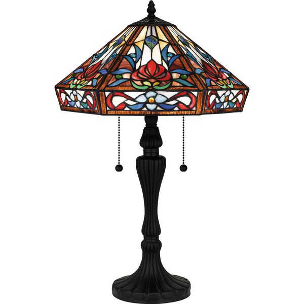 Brenner Matte Black Two-Light Table Lamp, image 1