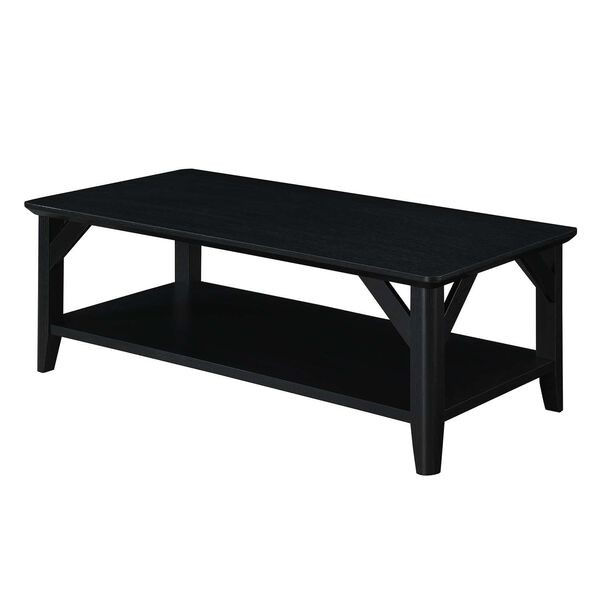 Black Coffee Table with Shelf, image 4