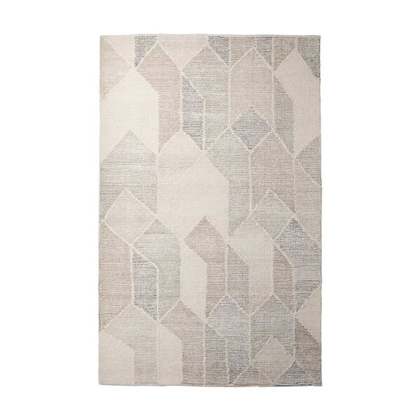 Kolt Gray and Beige 9 Ft. x 12 Ft. Geometric Patterned Wool Area Rug, image 1