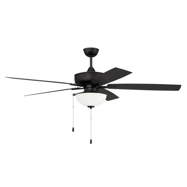Super Pro Flat Black 60-Inch LED Ceiling Fan with White Frost Glass, image 1