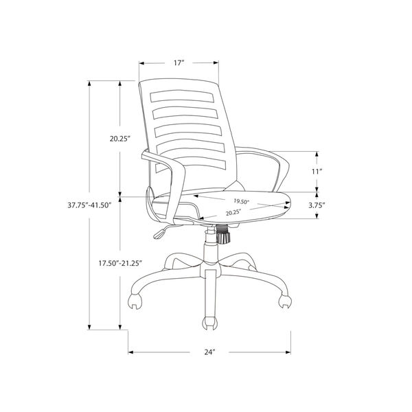 Black 38-Inch Multi Position Office Chair, image 5