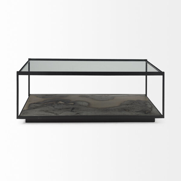 Roxdale Black Coffee Table with Glass Top, image 2