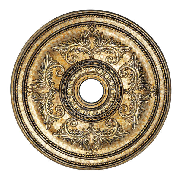 Vintage Gold Leaf  Ceiling Medallion, image 1