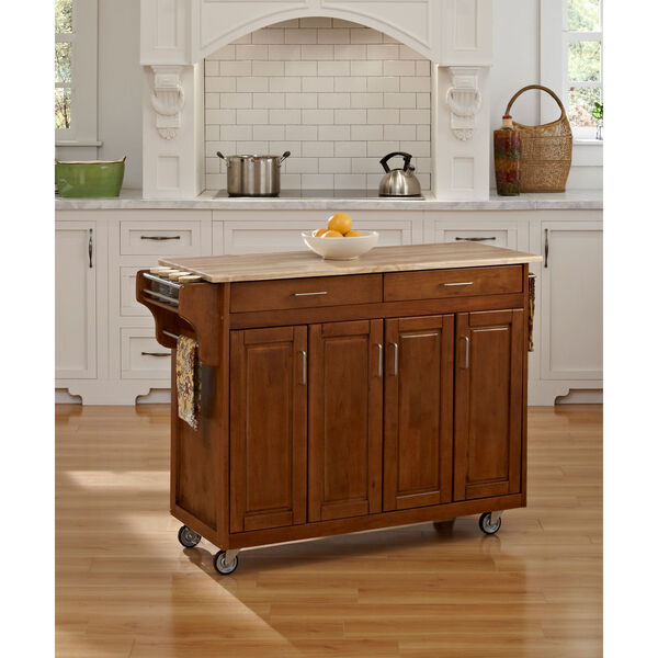 Create-a-Cart Cottage Oak Finish with Wood Top, image 1