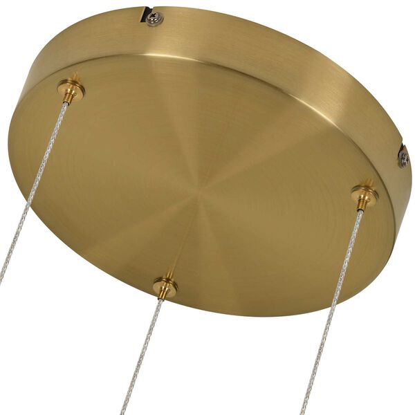 Ferrara Antique Brass Adjustable Three-Light Integrated LED Pendant, image 6