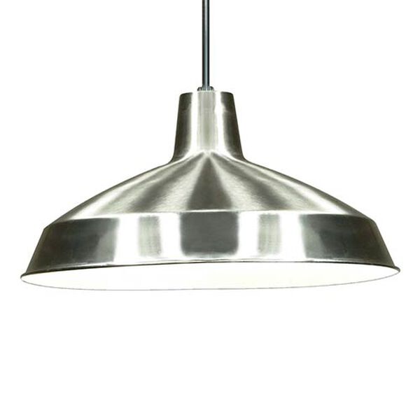 Brushed Nickel One-Light Dome Pendant with Warehouse Shade, image 1